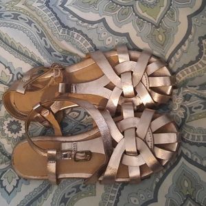 Girls Rose Gold Closed toed Sandals Size 13